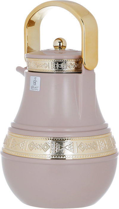 Al Saif Gallery Amal thermos set, 1/1 liter, 2 pieces, thermal glass inner shell, plastic outer shell - cashmere product image 9