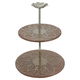 Al Saif Gallery Steel Sweets Serving Stand, 28 x 28 x 36 cm, 2 levels - Brown product image 2