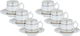 Al Saif Gallery Turkish Coffee Cups and Saucers Set, 12 Pieces - White Grey product image 1
