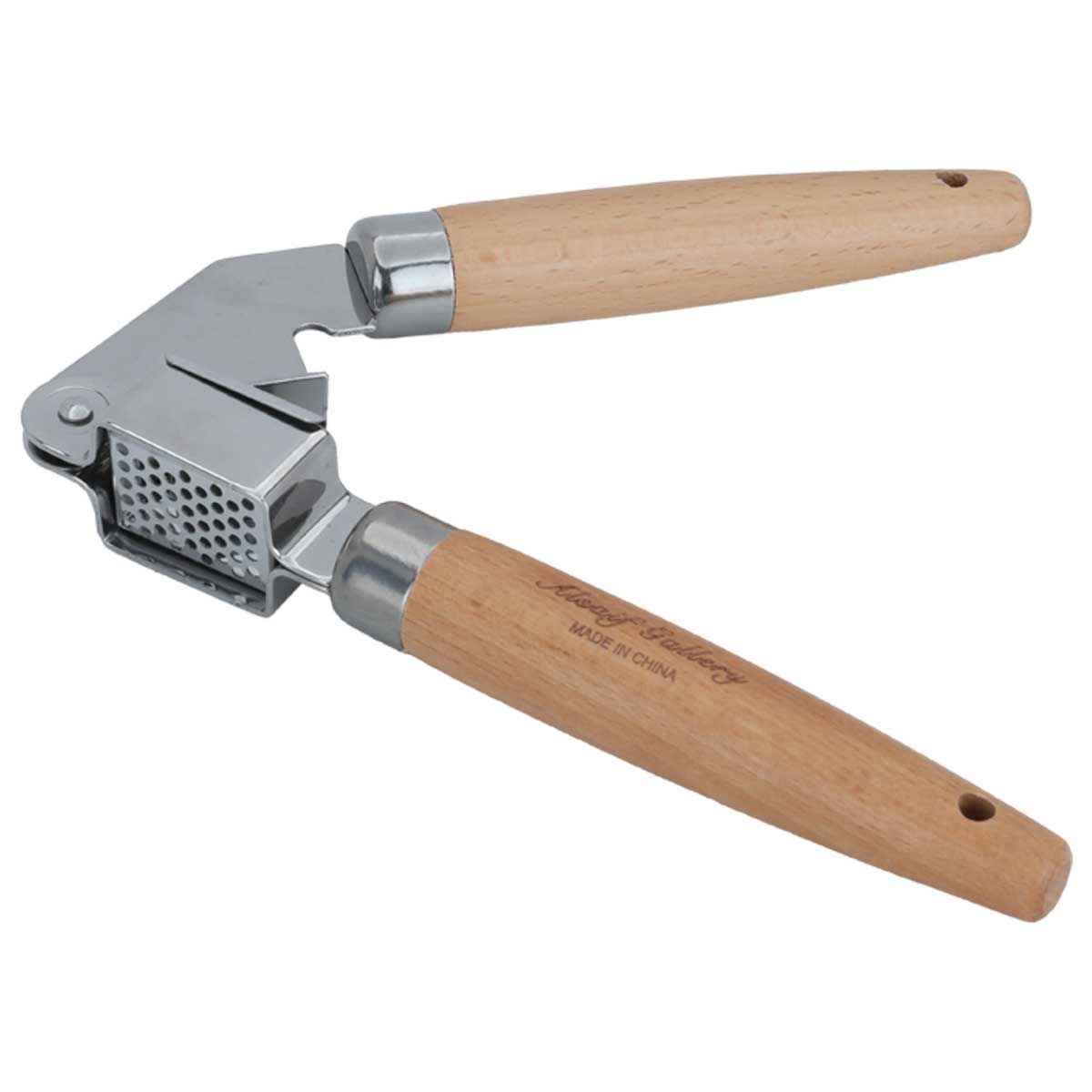 Garlic press steel sword gallery, wooden handle - wooden product image 2