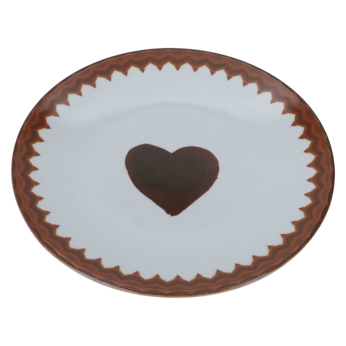 Al Saif Gallery plastic serving plate, 16 cm, heart pattern - brown product image 2