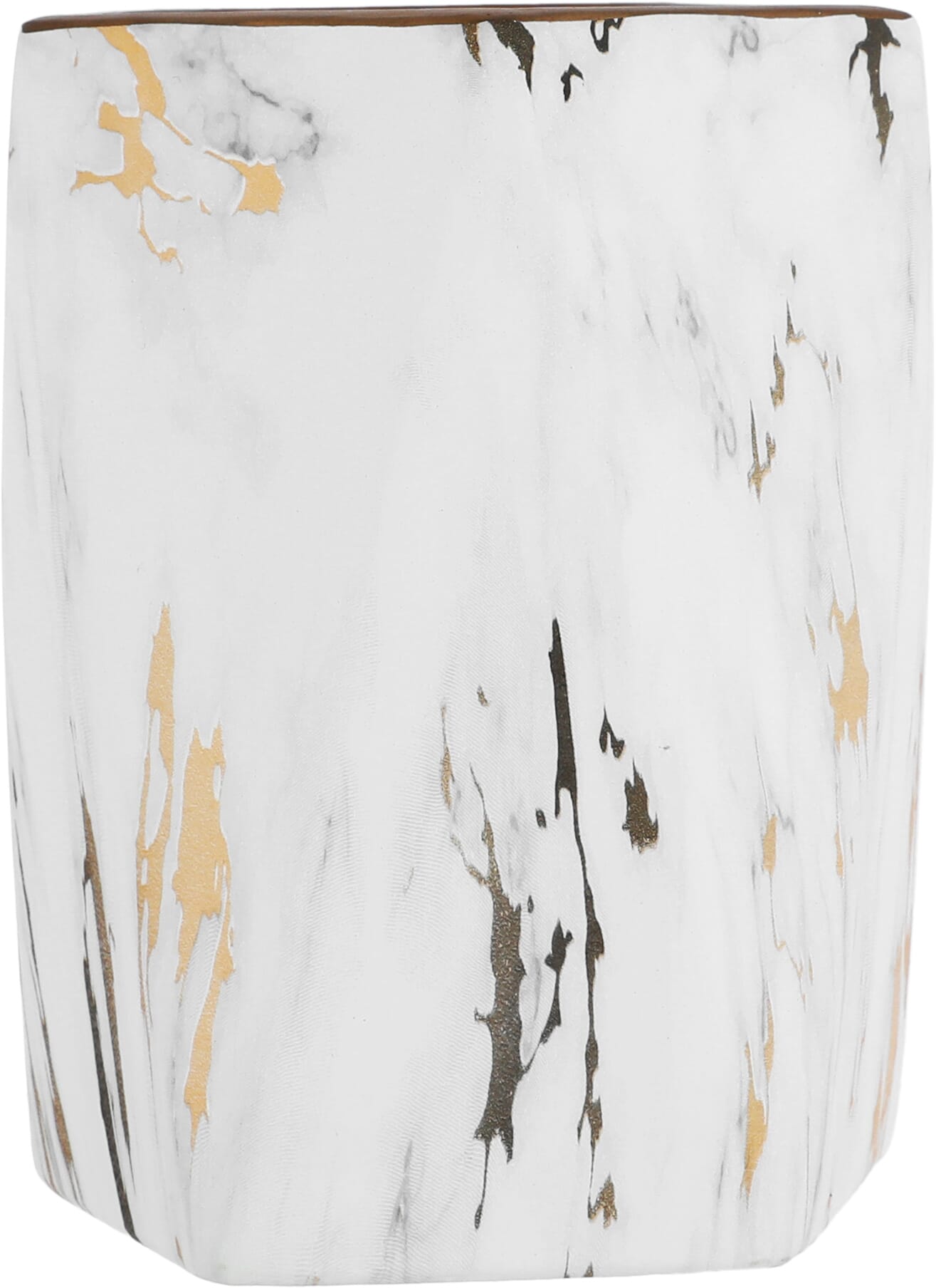 Al Saif Gallery porcelain vase, 10 x 10 x 15 cm, pentagon shape - white marble product image 2