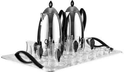 Al Saif Gallery Al Ola Thermos Set, 21 Pieces, with Tray, Tea & Coffee Cups - Silver Black product image 4
