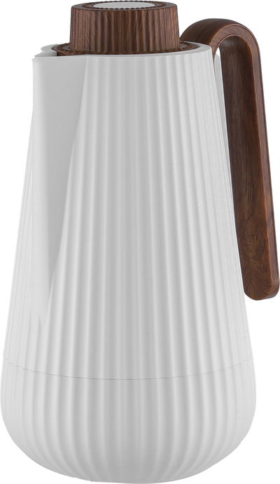 Glory Sumo Thermos, 1 liter, wooden handle, glass interior, pusher - white wooden product image 4