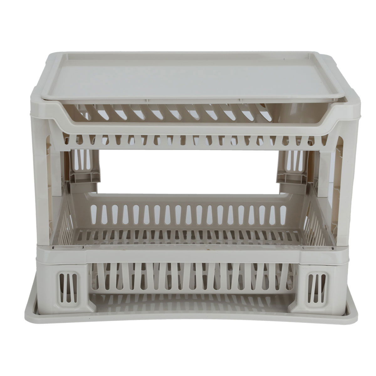 2-layer plastic dish stand, 42 x 39 cm - beige product image