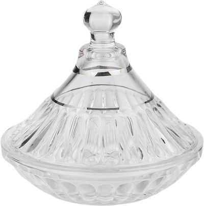 طقم فناجين قهوة مع تمرية زجاج رويال جلاس، 8 قطع، 13x13x11 سم - شفاف فضي product image 3