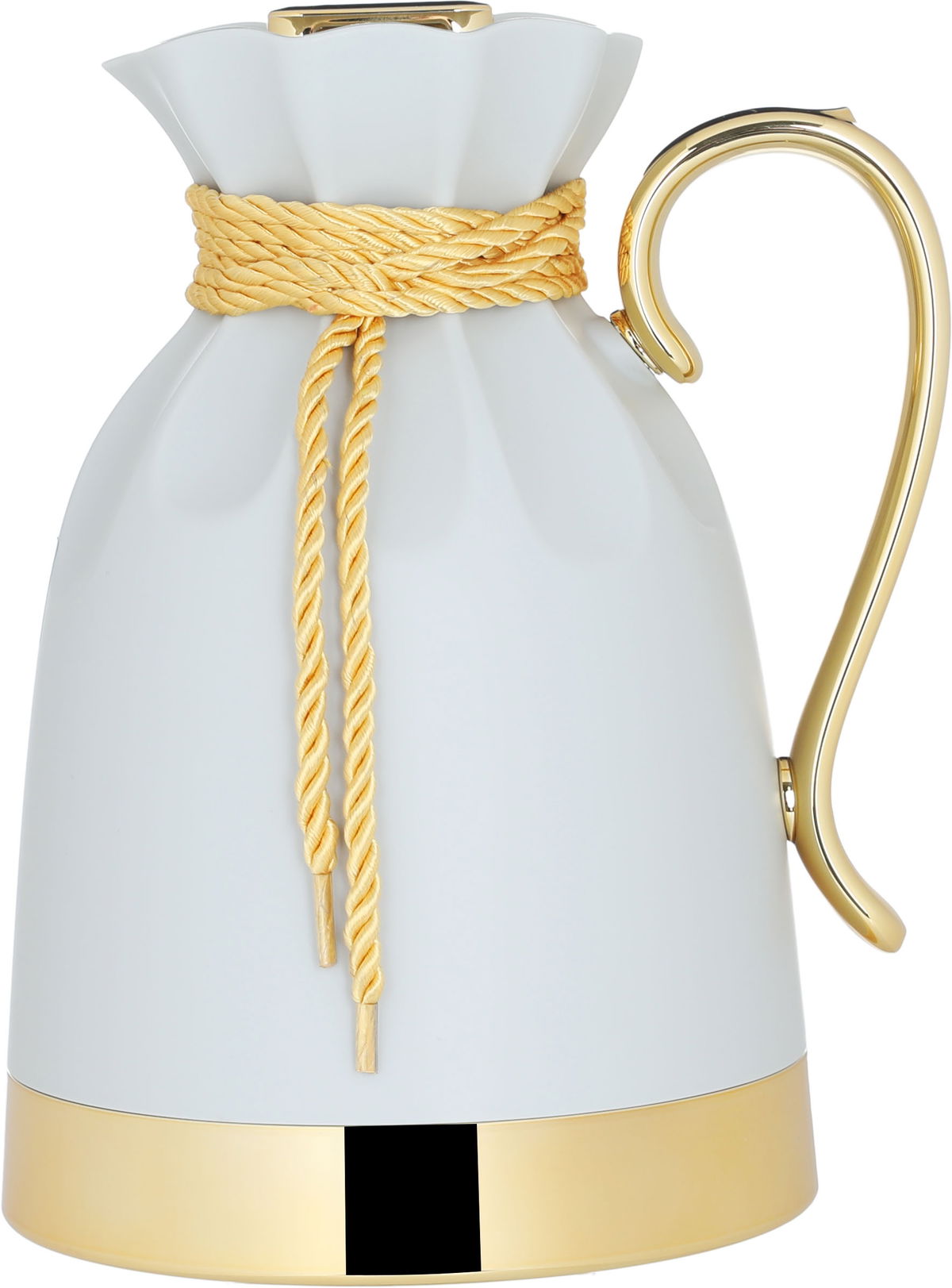 Everest Balqis Thermos, 1 liter, golden handle, thermal glass inner shell, plastic outer shell - light gray product image