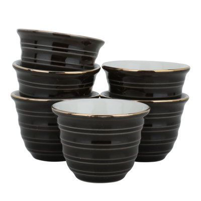طقم فناجين قهوة عربي سيراميك السيف غاليري، 12 قطعة - اسود ذهبي product image 2