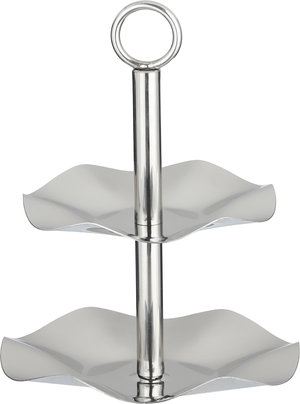 شيالة تقديم ستانلس استيل السيف غاليري، 23 / 18 سم، 2 دور، مموج - فضي product image