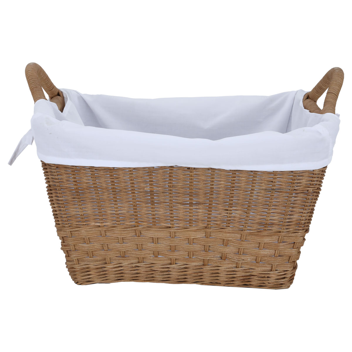 Al Saif Gallery Rectangular Wicker Serving Basket With Fabric, 45 X 36 X 28 Cm - Beige product image