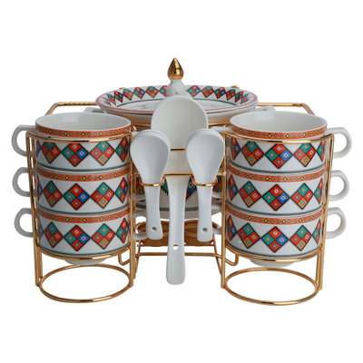 طقم شوربة بورسلان السيف غاليري، 15 قطعة - بنقش عسيري product image 5