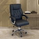 كرسي مكتب دوار جلد، 55×45×100 سم - أسود product image 1