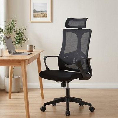 Plastic swivel office chair, 55×55×120 cm - Black product image 2