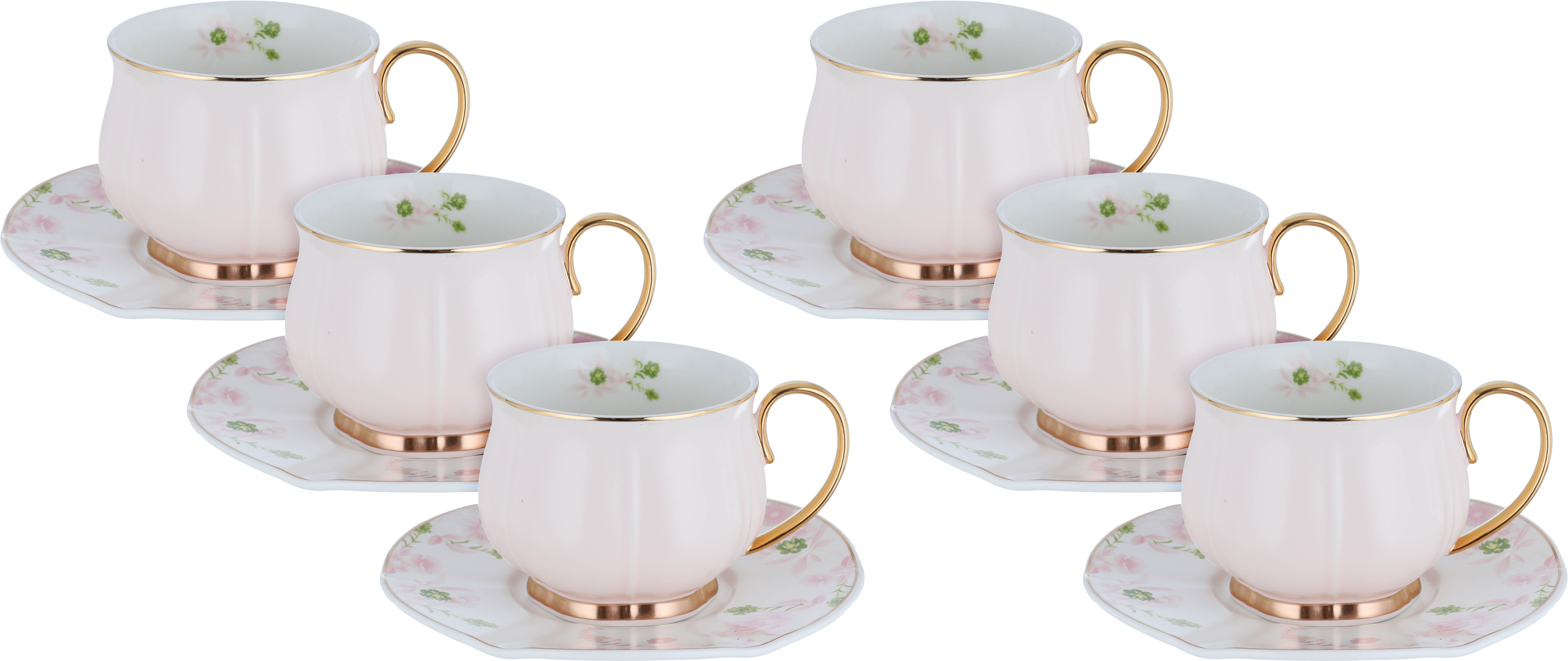 Al Saif Gallery Porcelain Coffee Cup Set, 12 Pieces - Light Pink product image