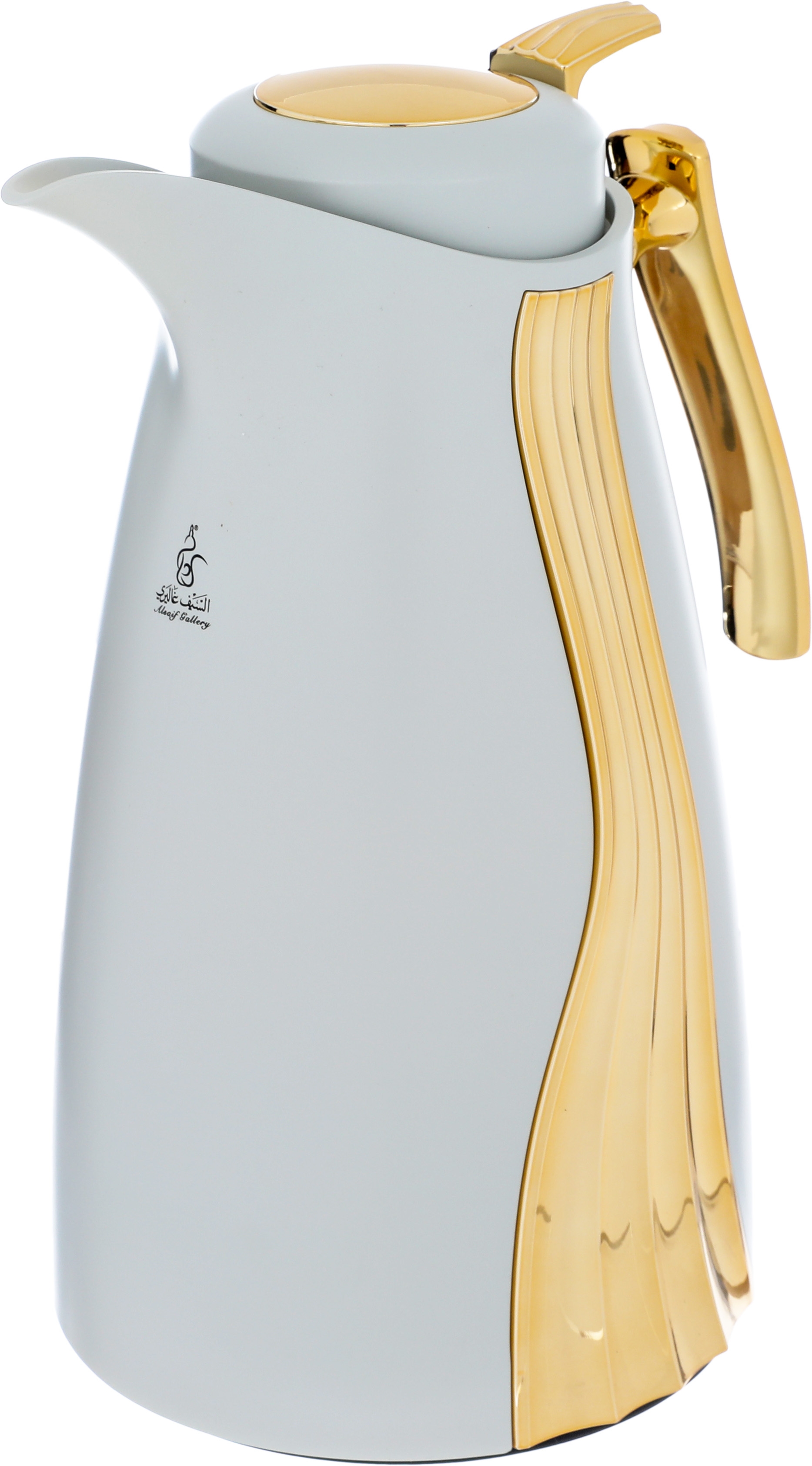 Al Saif Gallery Karma thermos, two pieces, thermal glass inner case, steel outer case - white and golden product image 2