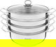 Hascevher steel pot, 5 pieces, glass lid - silver product image 1