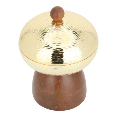 Steel date with Saif Gallery wood base - golden brown product image 2