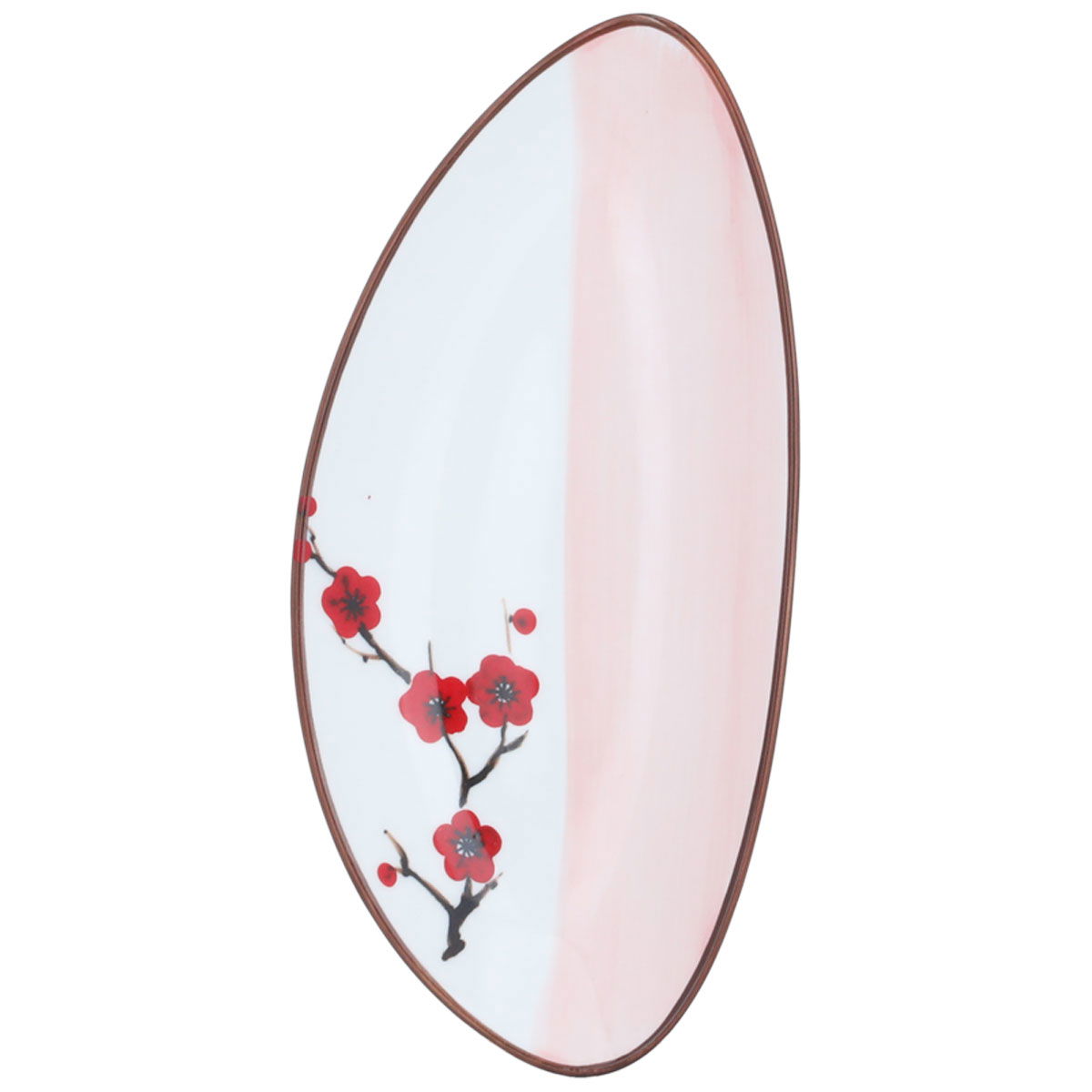 Al Saif Gallery porcelain dessert plate, 8 inches, oval, flower pattern - white product image 2