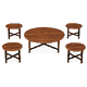 طقم طاولات خشب MDF و معدن، 5 قطع - اسود بني product image 2