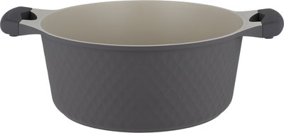 طقم قدور داي كاست الومنيوم روبوست، 7 قطع، غطاء زجاج، يد سيليكون - رمادي غامق product image 4