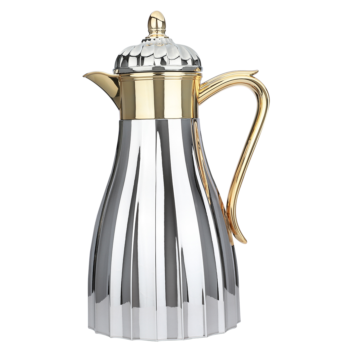 Al Saif Gallery Kinda Thermos Set, 1/0.7 L, Inner Case, Glass, Outer Body, Plastic - Silver Gold product image 2