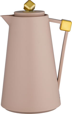 ترمس الماسة بلاستيك افريست، 1 لتر، حافظة داخلية زجاج، ضغاط - وردي ذهبي product image