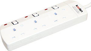 Koolen 301100002 power strip, 3 meters, 5 outlets - White product image