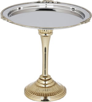 ستاند تقديم كيك استيل السيف غاليري، 20×20×20 سم، دائري، بقاعدة ذهبي - فضي product image