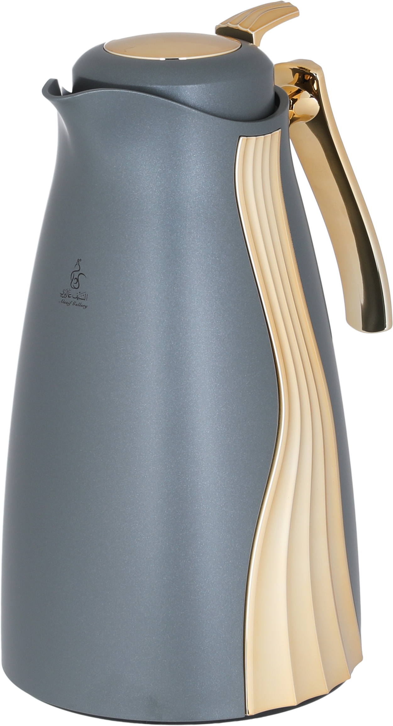 Al Saif Gallery Karma thermos set, 1 liter, thermal glass inner shell, plastic outer shell - dark gray product image 5