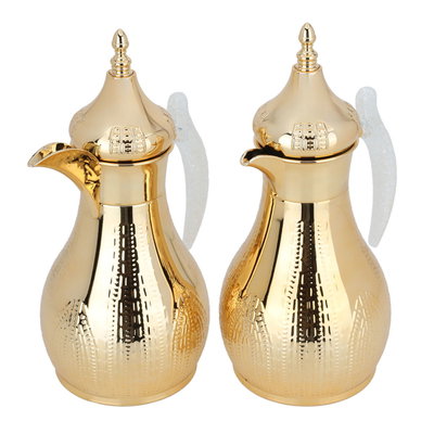 Al Saif Gallery Heila Thermos Set, 1.2/1.2 L, 2 Pieces, Steel Inner Case, Crystal Hand - Gold product image 3