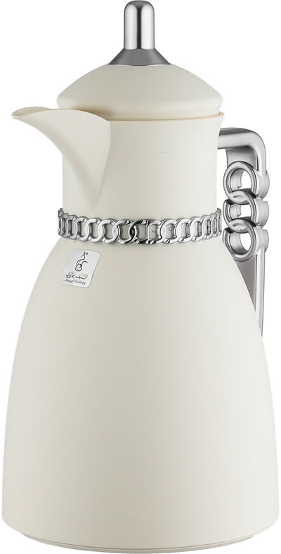 Al Saif Gallery Bayan Thermos Set, 0.7/1 Liter, 2 Pieces, Tempered Glass Inner Container, Silver Handle - Matte White product image 8