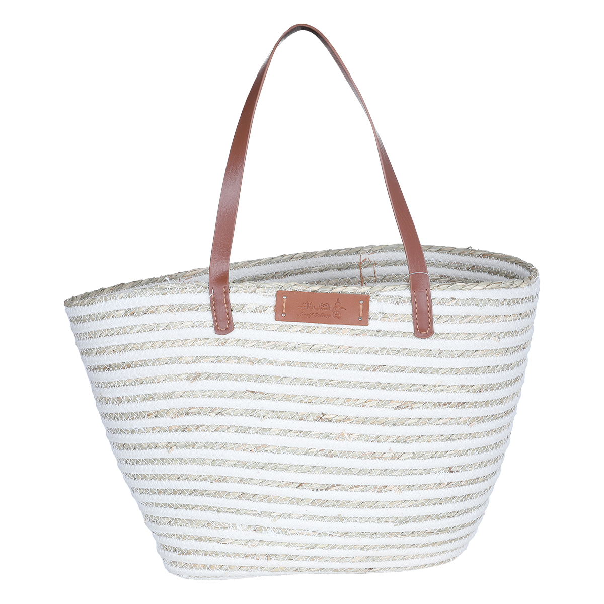 Al Saif Gallery wicker thermos bag, 48 x 28 cm - white beige product image