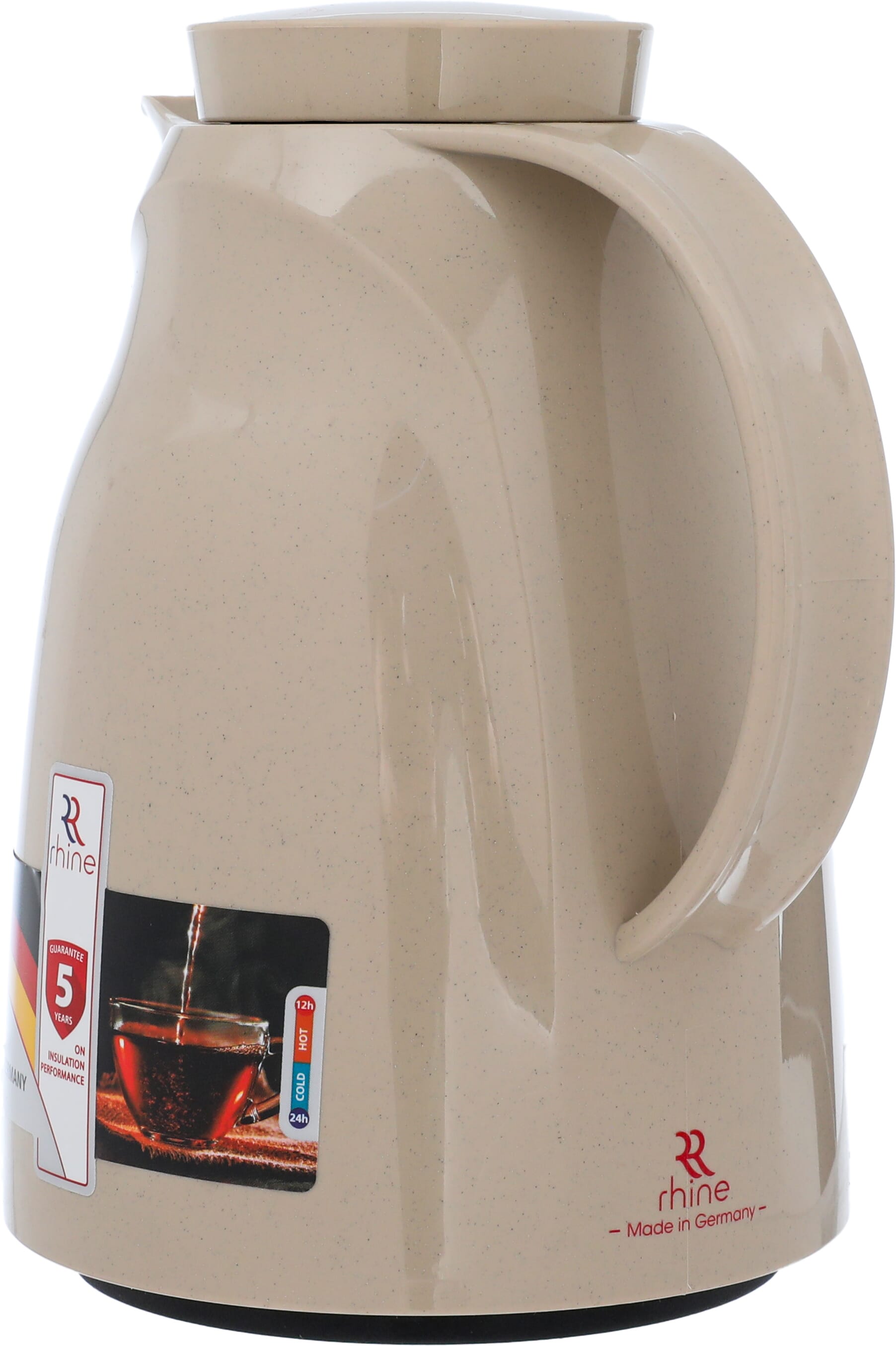 Rhinestone thermos, 0.6 liters, thermal glass inner container, plastic outer shell - beige product image 3