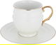 Al Saif Gallery porcelain tea cup set, golden font, with saucer, 12 pieces - cream product image 2