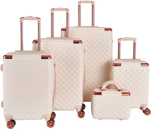 طقم شنط سفر ABS ليمرا، 5 مقاسات، 4 عجلات، زاويه 360 درجة، LMA-1589 - بيج product image