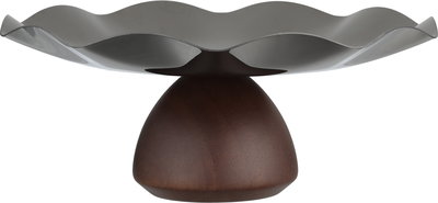 Al Saif Gallery Stadt Stainless Steel Wood Serving Stand, Wooden Base, 20X20X10 Cm - Copper product image 2