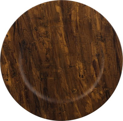 Al Saif Gallery Goozi Round Plastic Serving Tray, 33x33x1.5 cm, Round - Wood Brown product image 2