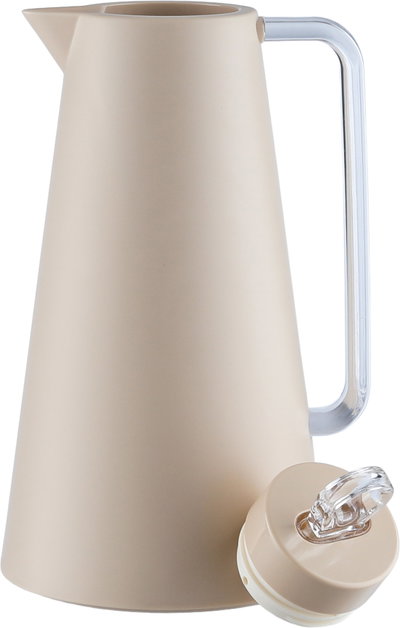 Glory Helena Thermos, 1 Liter, Glass Interior, Transparent Handle, Push-Button Lid - Beige product image 5