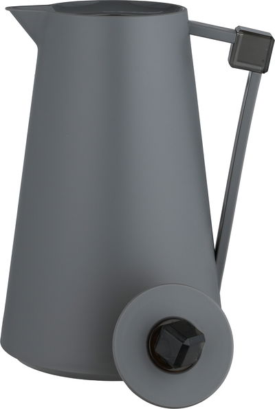 ترمس الماسة بلاستيك افريست، 1 لتر، حافظة داخلية زجاج، ضغاط - رمادي غامق أسود product image 4