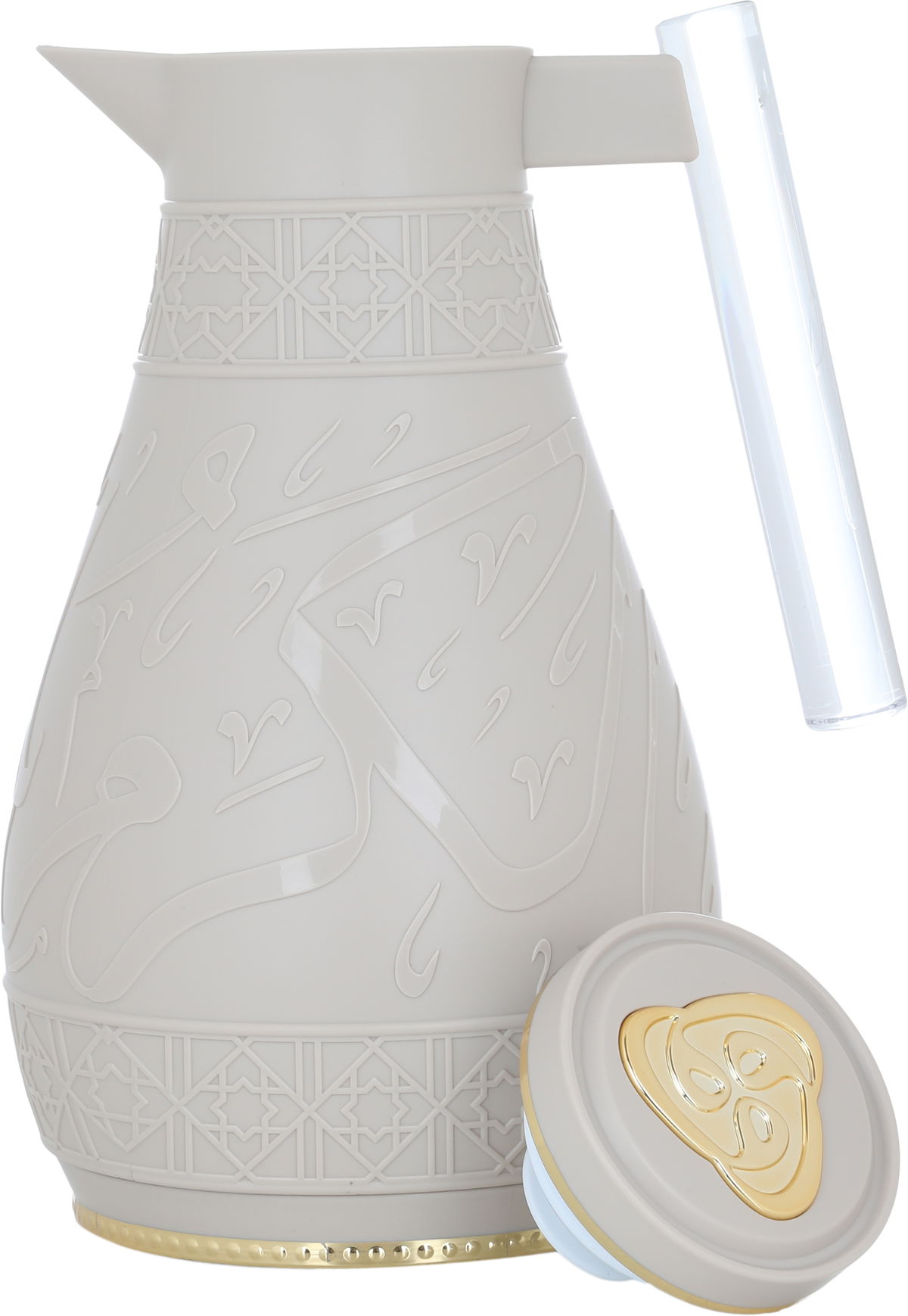 Al Saif Gallery Karam thermos set, 1/0.65 liter, Islamic pattern, thermal glass inner shell, plastic outer shell - light brown product image 7