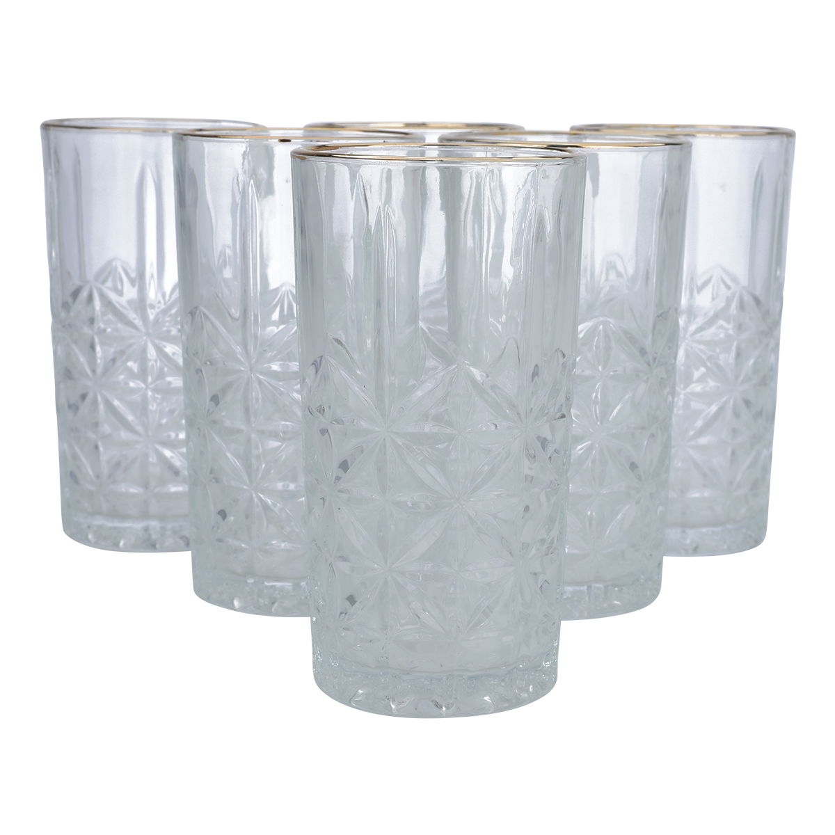 Al Saif Gallery Glass Cups Set, 6 Pieces - Clear product image