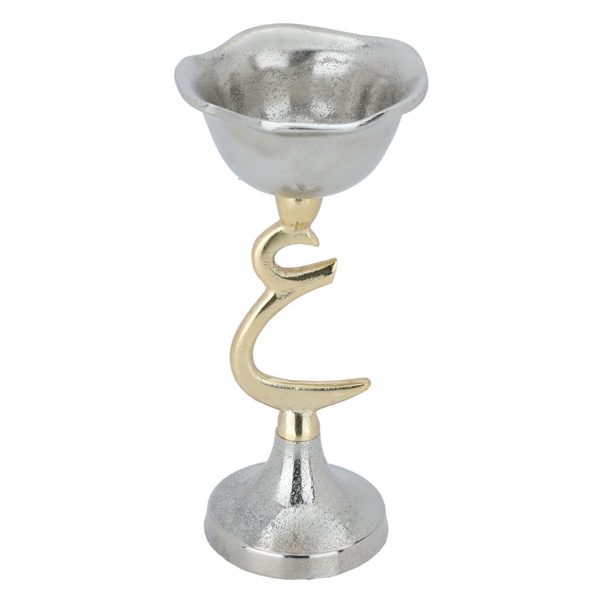 وعاء أستيل السيف غاليري، 22×11×11 سم، دائري بقاعدة حرف ع ذهبي - فضي product image 2