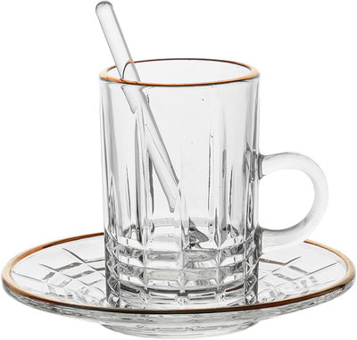 Max Glass tea and coffee serving set, 26 pieces, gold-clear edges product image 5