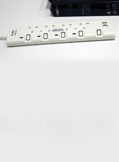 وصلة كهربائية كولن، 3250 واط، 4 مخارج، 3 متر، 2 USB، 301100007 - ابيض product image 3