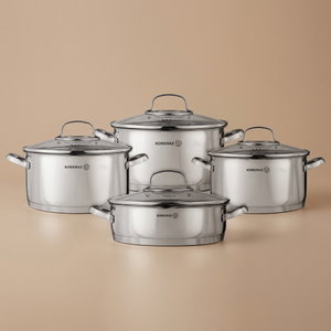 طقم قدور ستانلس ستيل استيما كوركماز، 8 قطع - فضي product image