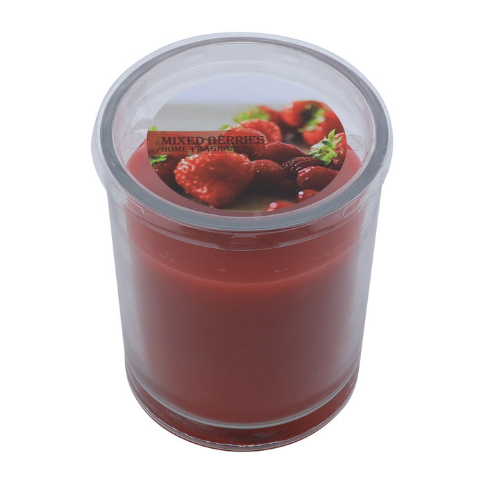 Al Saif Gallery Candle in plastic cup, raspberry scent - red product image 1