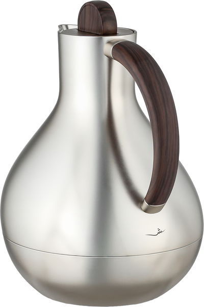 Al Saif Gallery Layal Thermos Set, 0.6/0.9 Liter, 2 Pieces, Glass Interior, Plastic Exterior, Wooden Handle, Push Button - Wooden Silver product image 3