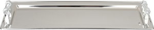 Al Saif Gallery Stainless Steel Serving Tray, 47x18.5x1.7 cm, Rectangular, Transparent Handle - Silver product image 2