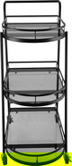 Al Saif Gallery Glass Serving Trolley, Steel Handle, Three-Tier - Black product image 3