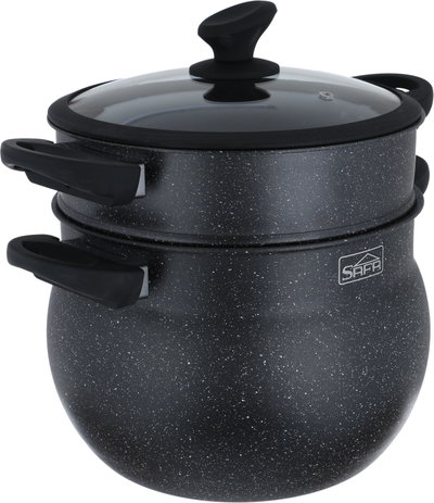 قدر طهي مزدوج جرانيت سافا، 8 لتر - أسود product image 4